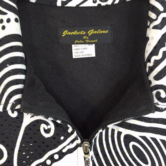 Jackets Galore Jacket Black and White Geometric Black White Sequins - Picture 4 of 9